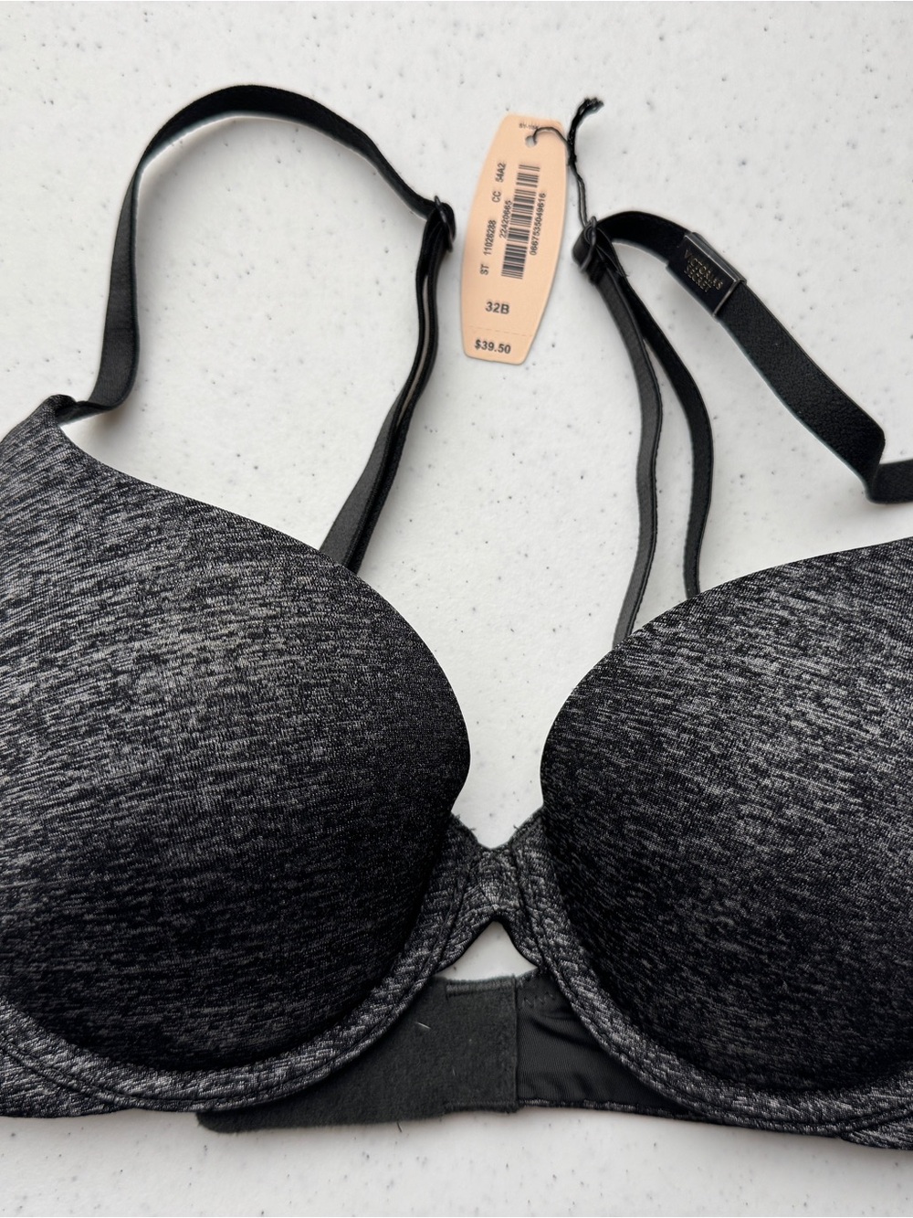 Victoria's Secret Heathered Black/Gray T-Shirt Bra